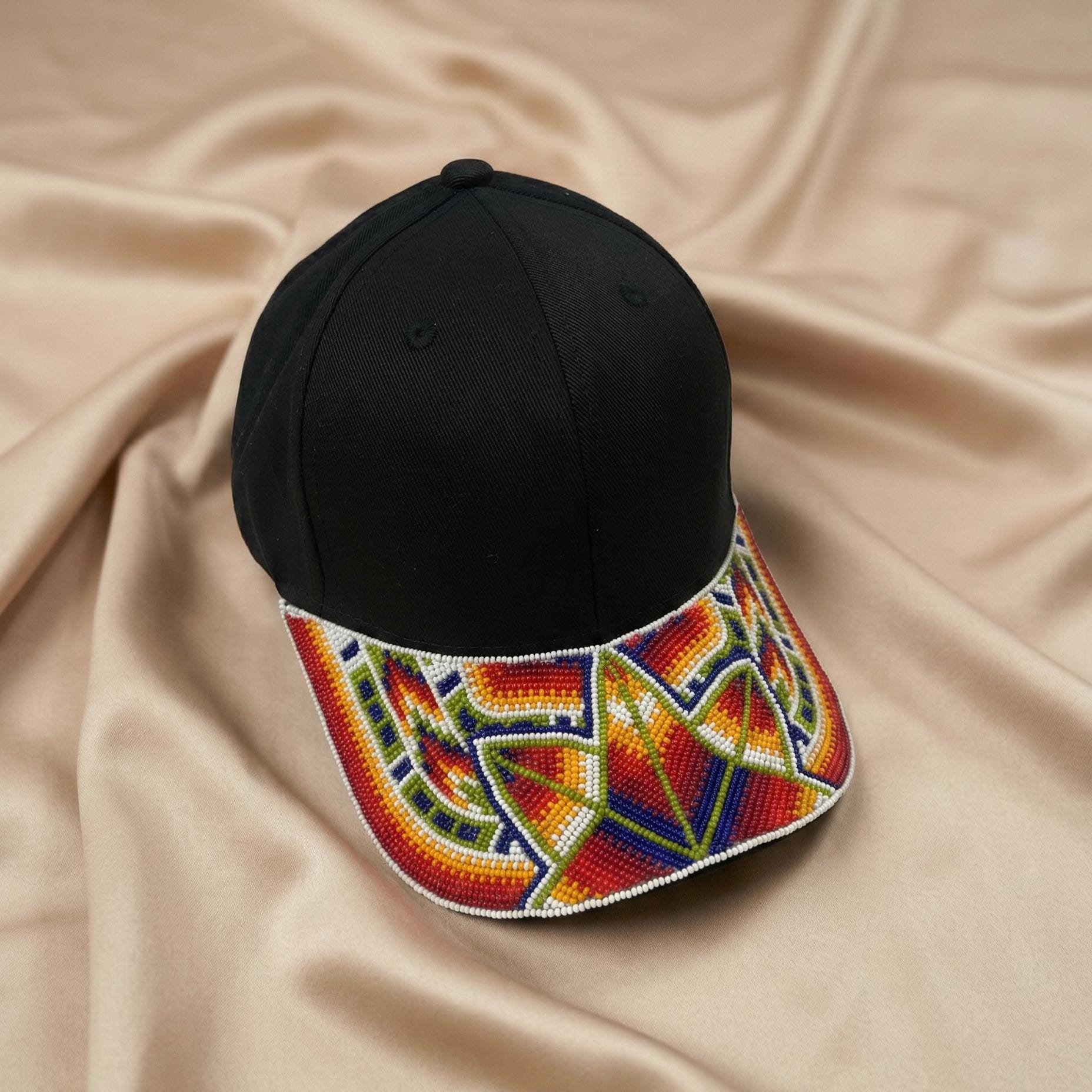 Handmade Beaded Cap. Unisex Adjustable Baseball Hat For Men and Women. Suitable for Gifting