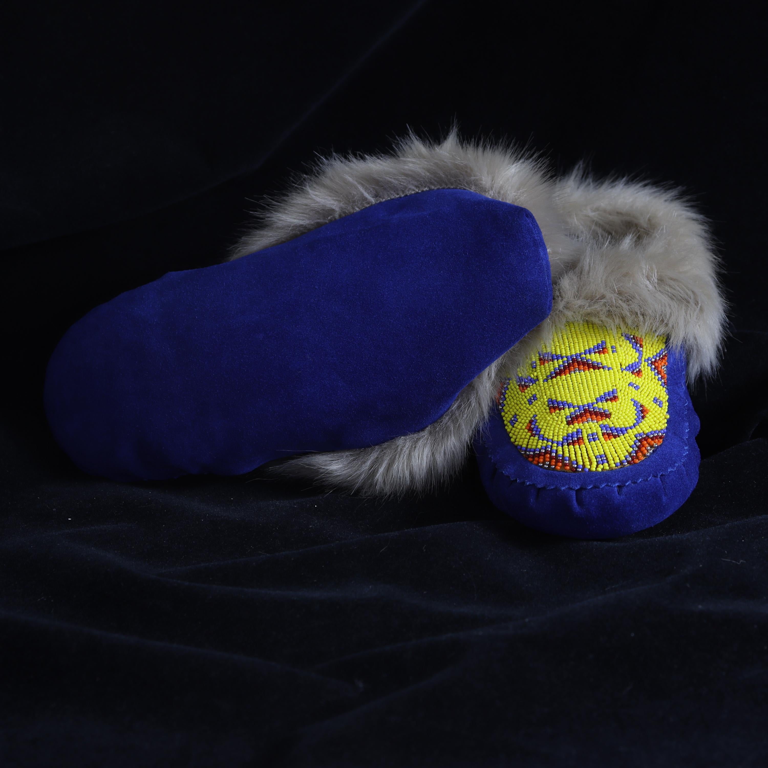 Handmade Native American Style Beaded Leather Moccasins For Women