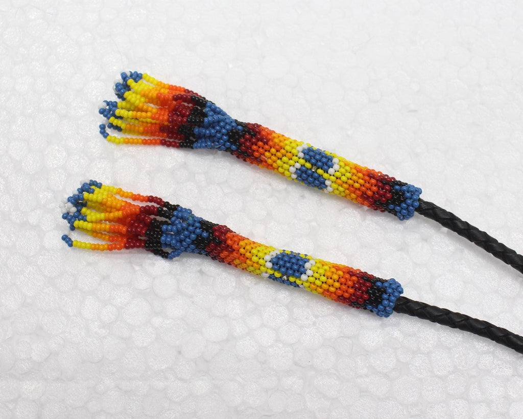 Handmade Beaded Bolo Tie. Stylish Seed Beads Accessory For Men