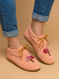 Peach Tree Handmade Moccasins. Unique Lace-up Suede Shoes For Women. Suitable For Outdoor Wear. Gift For Her