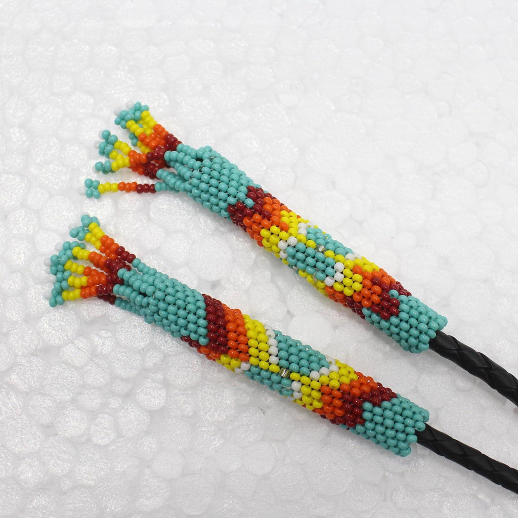 Handmade Beaded Bolo Tie. Stylish Seed Beads Accessory For Men
