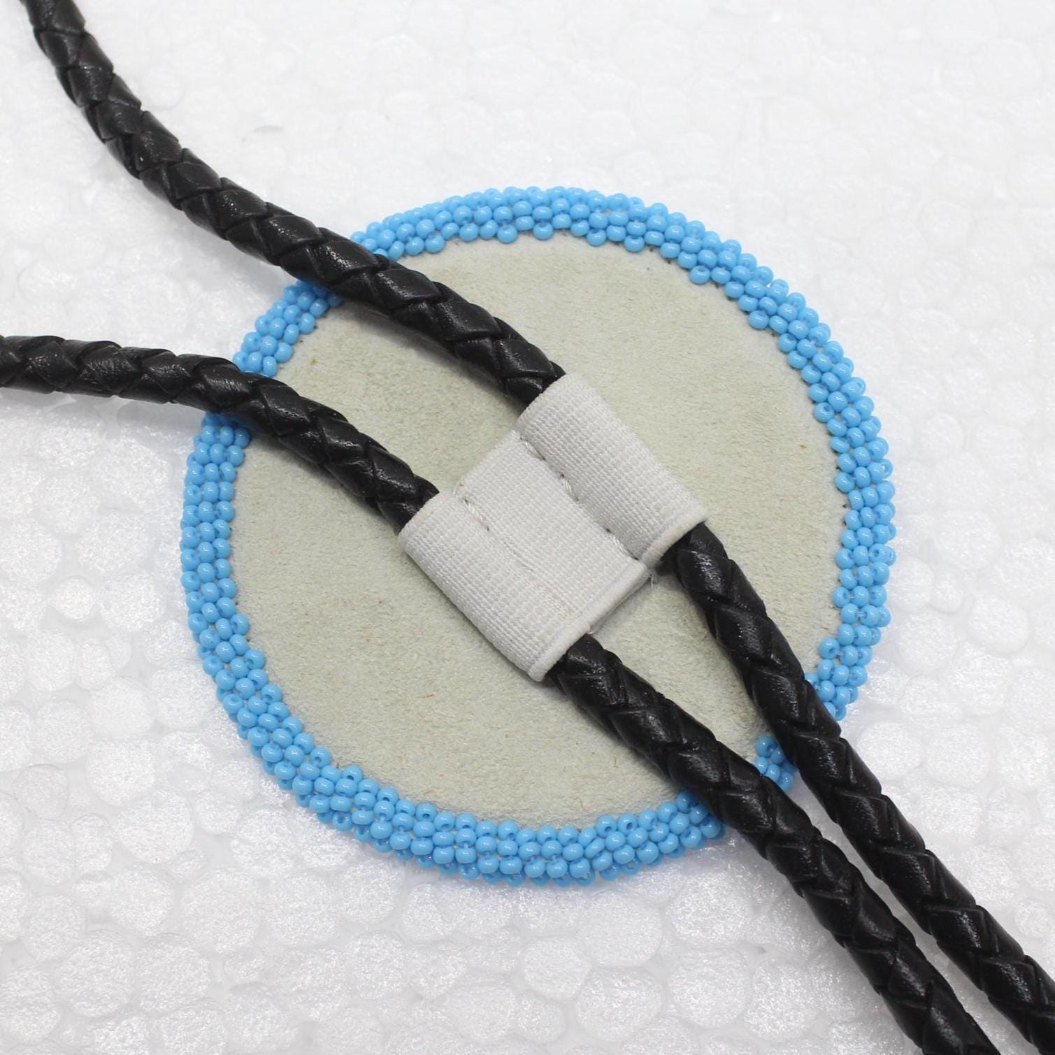Handmade Beaded Bolo Tie. Stylish Seed Beads Accessory For Men