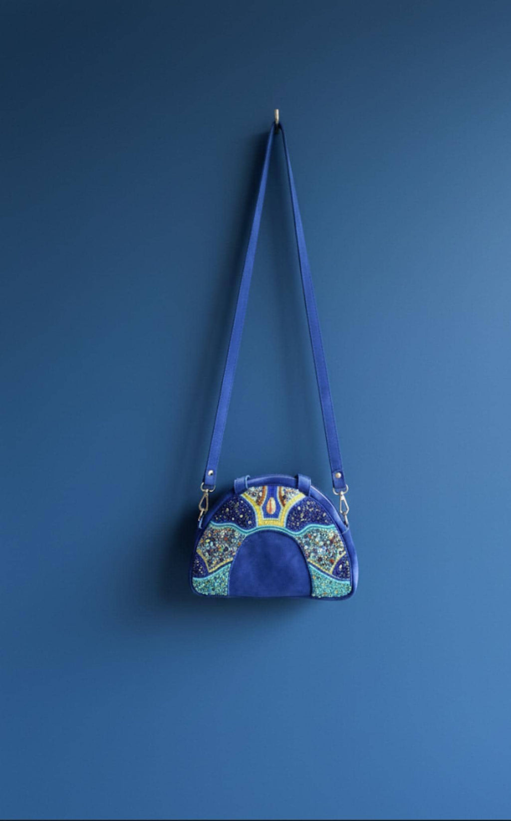 Handmade Sling & Shoulder Bag. Beaded Leather Purse For Women with Removable Strap. Gift For Her