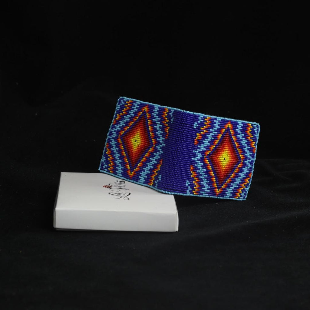 Handmade Leather Beaded Wallet. Native American Style Purse For Men