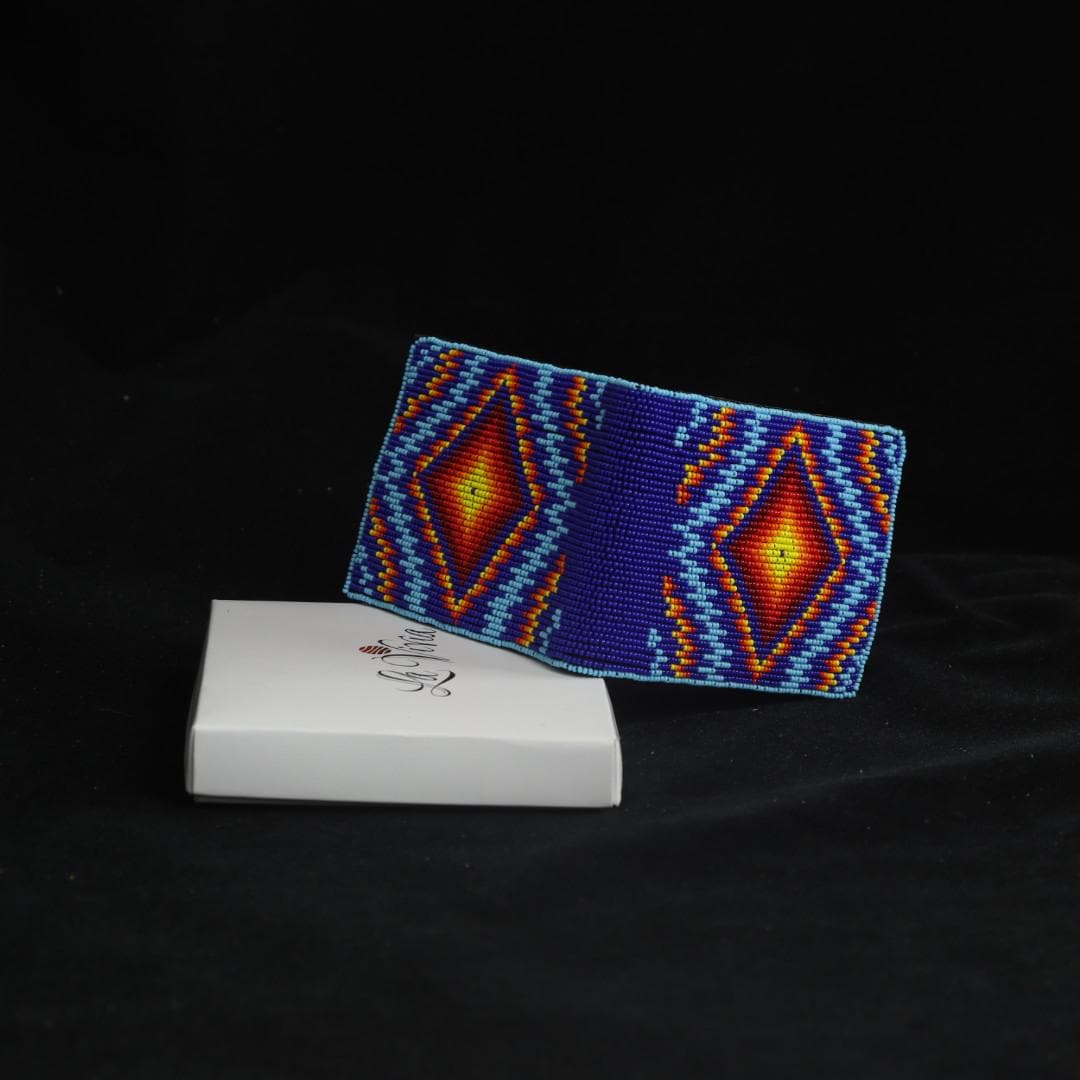 Handmade Leather Beaded Wallet. Native American Style Purse For Men
