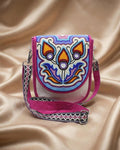 Beaded Crossbody Bag, Boho Handmade Unisex Canvas Sling Purse with Adjustable Strap