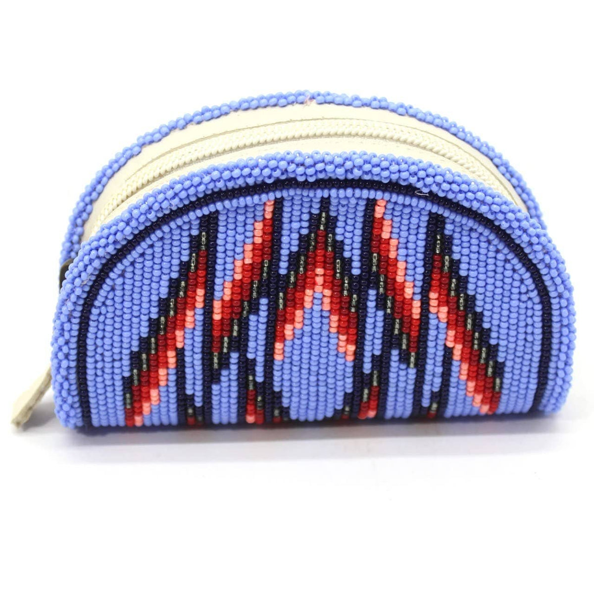 Hand-Beaded Coin Purse, Jewel & Cool Tones