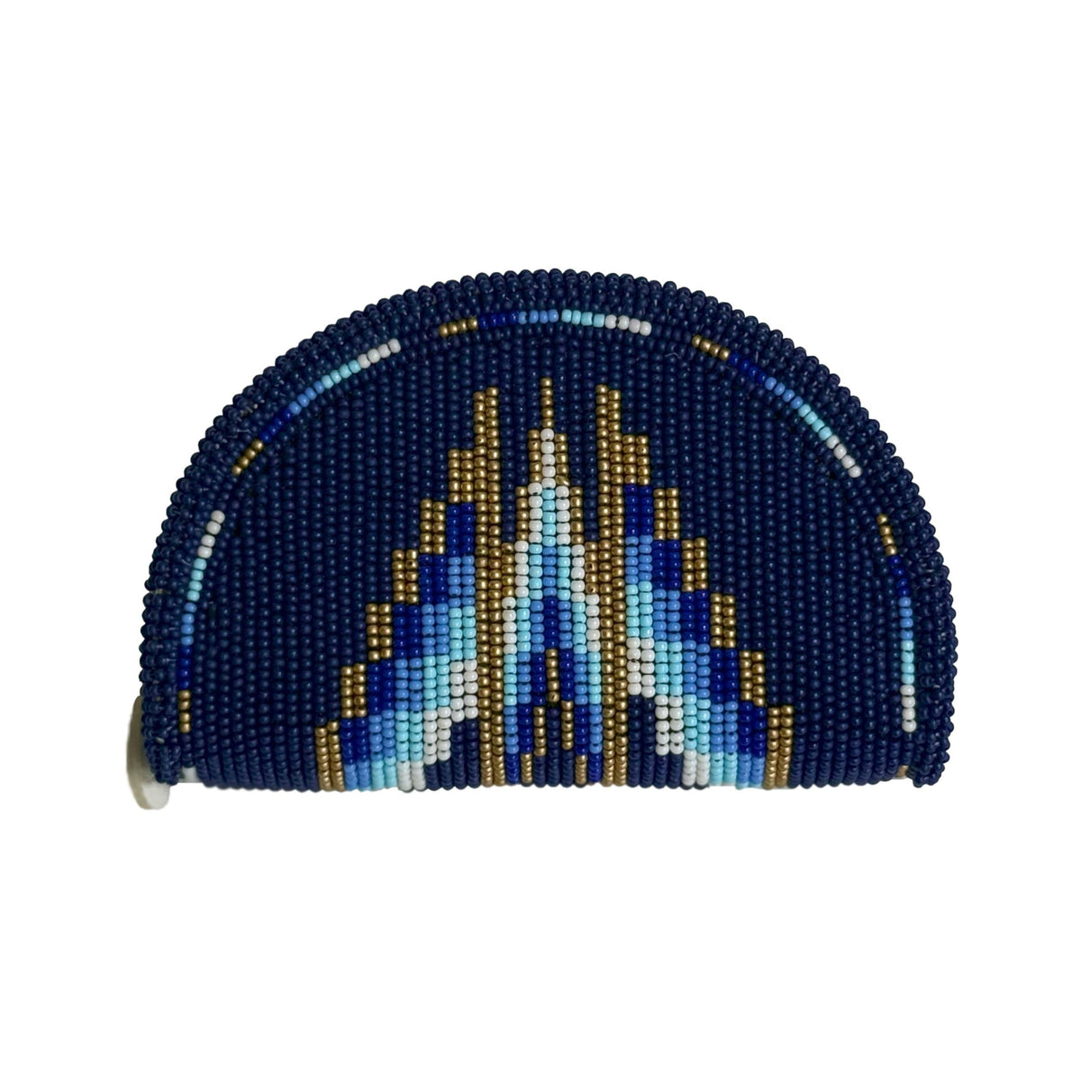 Hand-Beaded Coin Purse, Jewel & Cool Tones