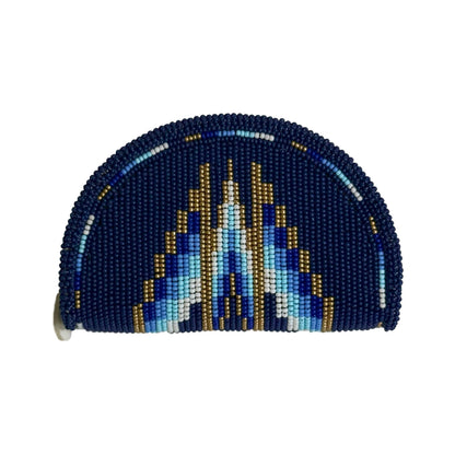 Hand-Beaded Coin Purse, Jewel & Cool Tones