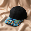 Sky Blue Rainbow Beaded Baseball Cap - Handmade Native American Style - Adjustable Unisex Cotton Hat For Men & Women
