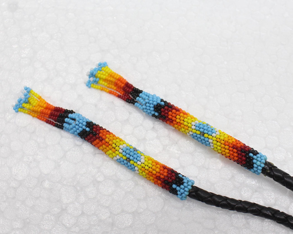 Handmade Beaded Bolo Tie. Stylish Seed Beads Accessory For Men