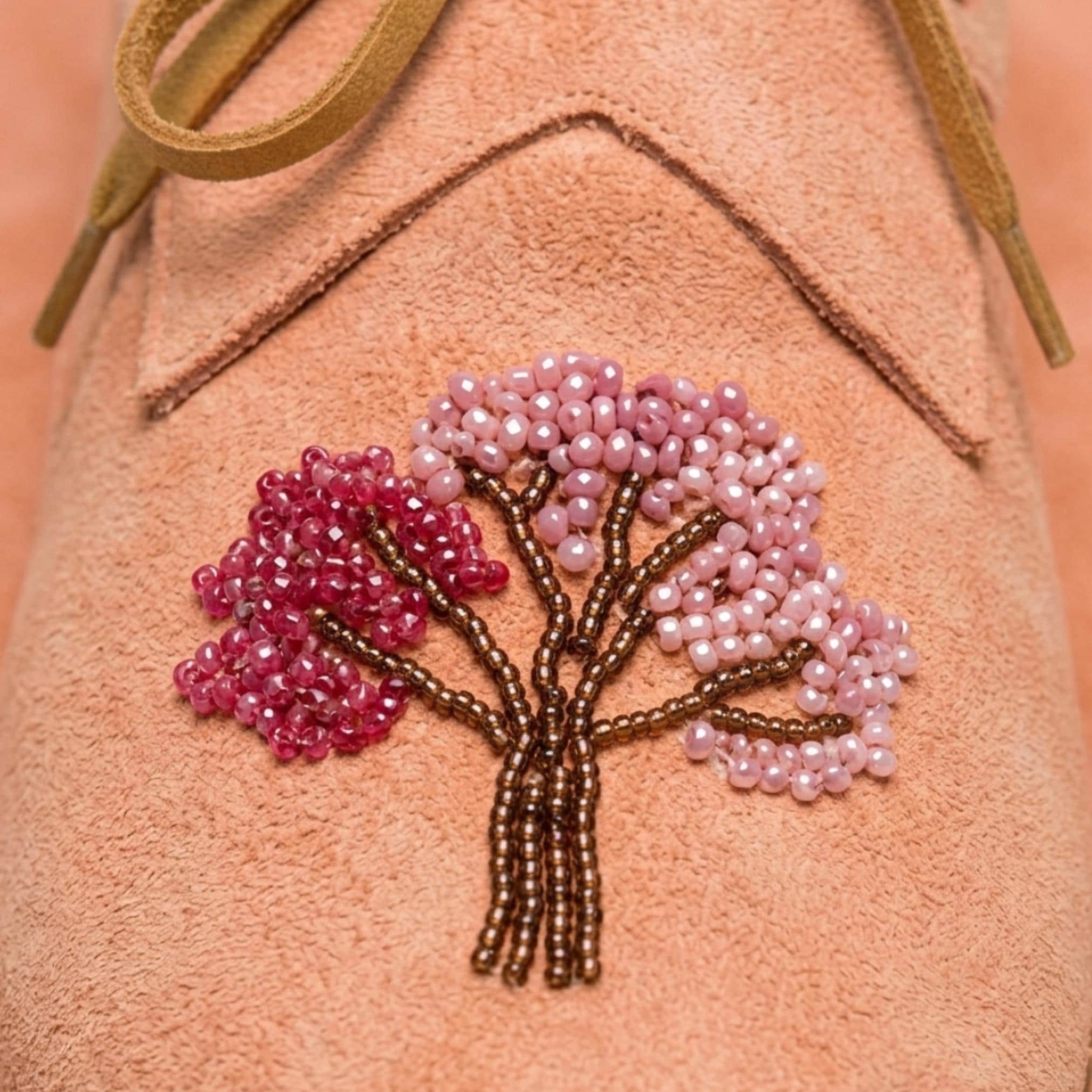 Peach Tree Handmade Moccasins. Unique Lace-up Suede Shoes For Women. Suitable For Outdoor Wear. Gift For Her