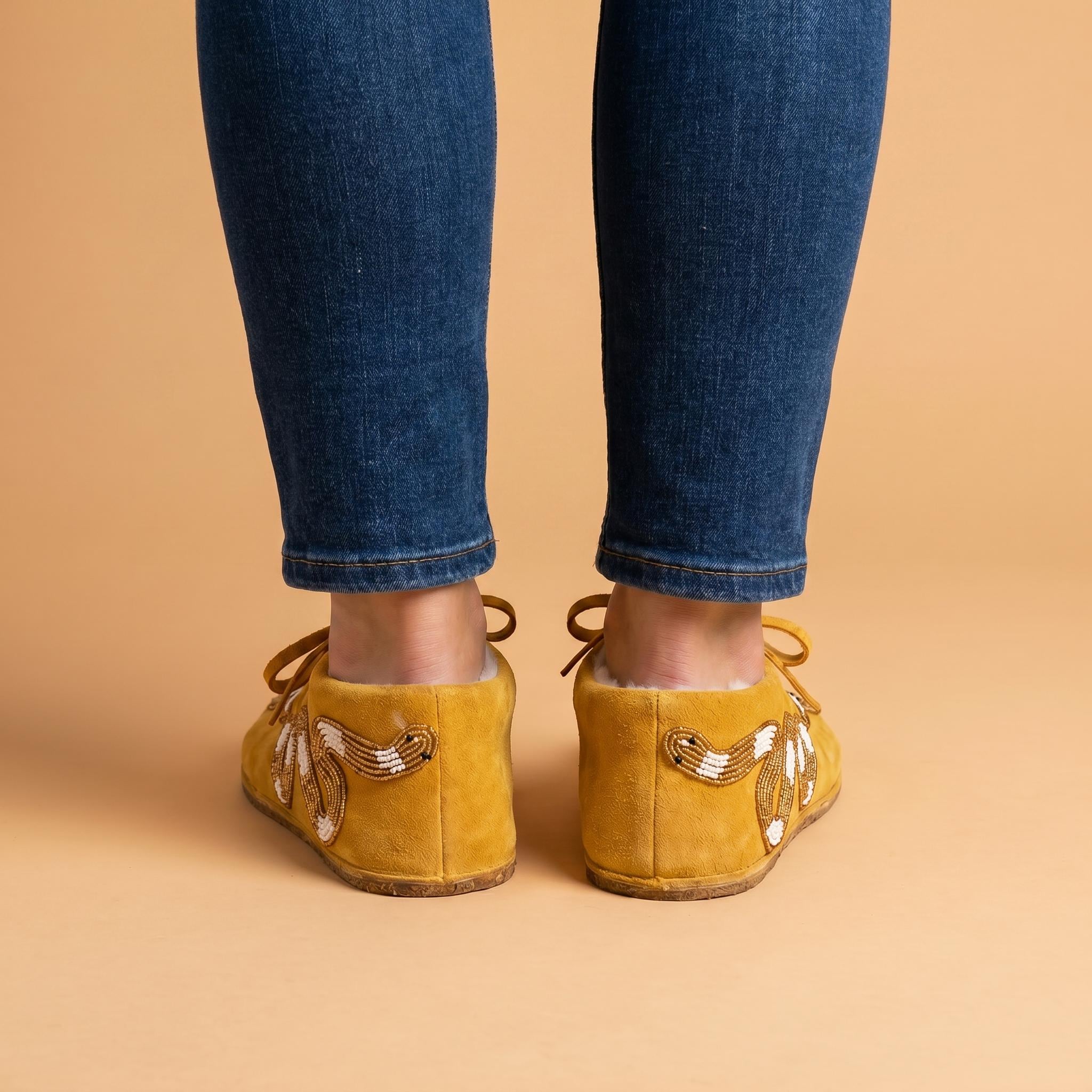 Beaded Snake Design Moccasins. Handmade Unique Suede Lace-up Shoes For Women. Suitable For Outdoor Wear. Summer Gift For Her.